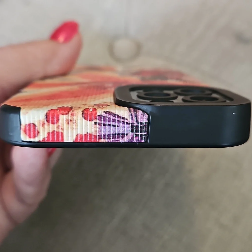 iPhone 13 Pro or 14 Pro case. Orange Hibiscus Flower Motif.